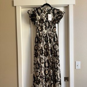 OPT Maxi Dress Green Floral XS